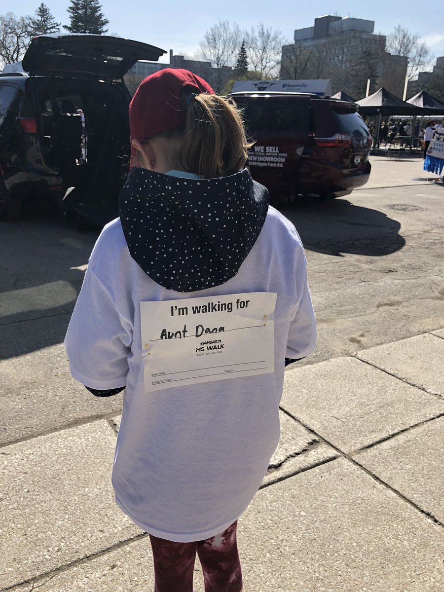 All ready for her 3rd #MSWalk ! Ava wants to thank everyone for their generous donations to this cause. @MSSocietyCanada