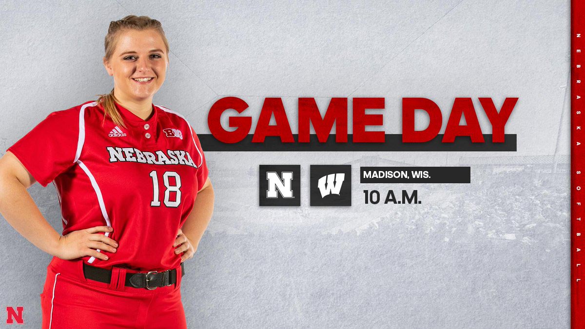 HuskerSoftball's tweet photo. Regular season finale and a fight for the series TODAY
π : 10 A.M.
π: Madison, Wis.
π»: BTN Plus ($)
π§: @HuskerSports
π: https://t.co/raVCGxM0dg
#GBR #MakeOurMagic https://t.co/xSneWW1kWE