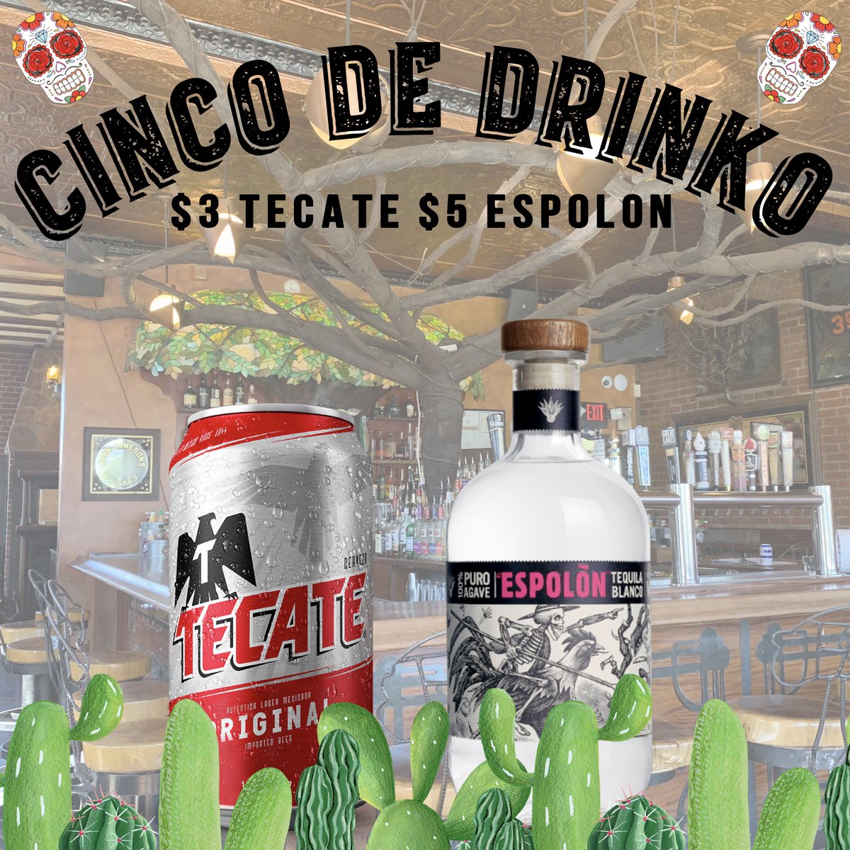 treehouseCLE's tweet image. Happy Cinco De Drinko! We know that no one in this city needs a reason to day drink but we all have one today! Brunch 11-3 • Live Music with Sammi Butler 6-9 • $3 Tecate • $5 Espolon