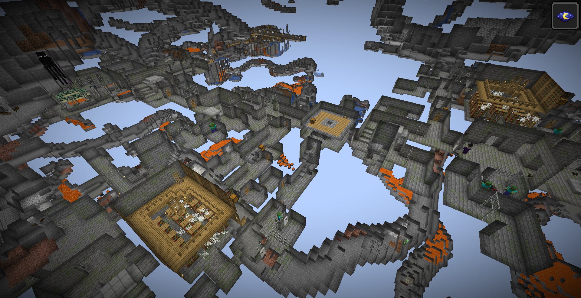 パラレル マイクラ1 14で作ったワールドで 何時間探しても要塞のポータル部屋が見つからず 紙魚の声がするあたりを片っ端から掘っても見つからず しかたなく同じシード値で再生成してスペクテイターモードで見てみた結果 なんでポータル部屋だけ綺麗に