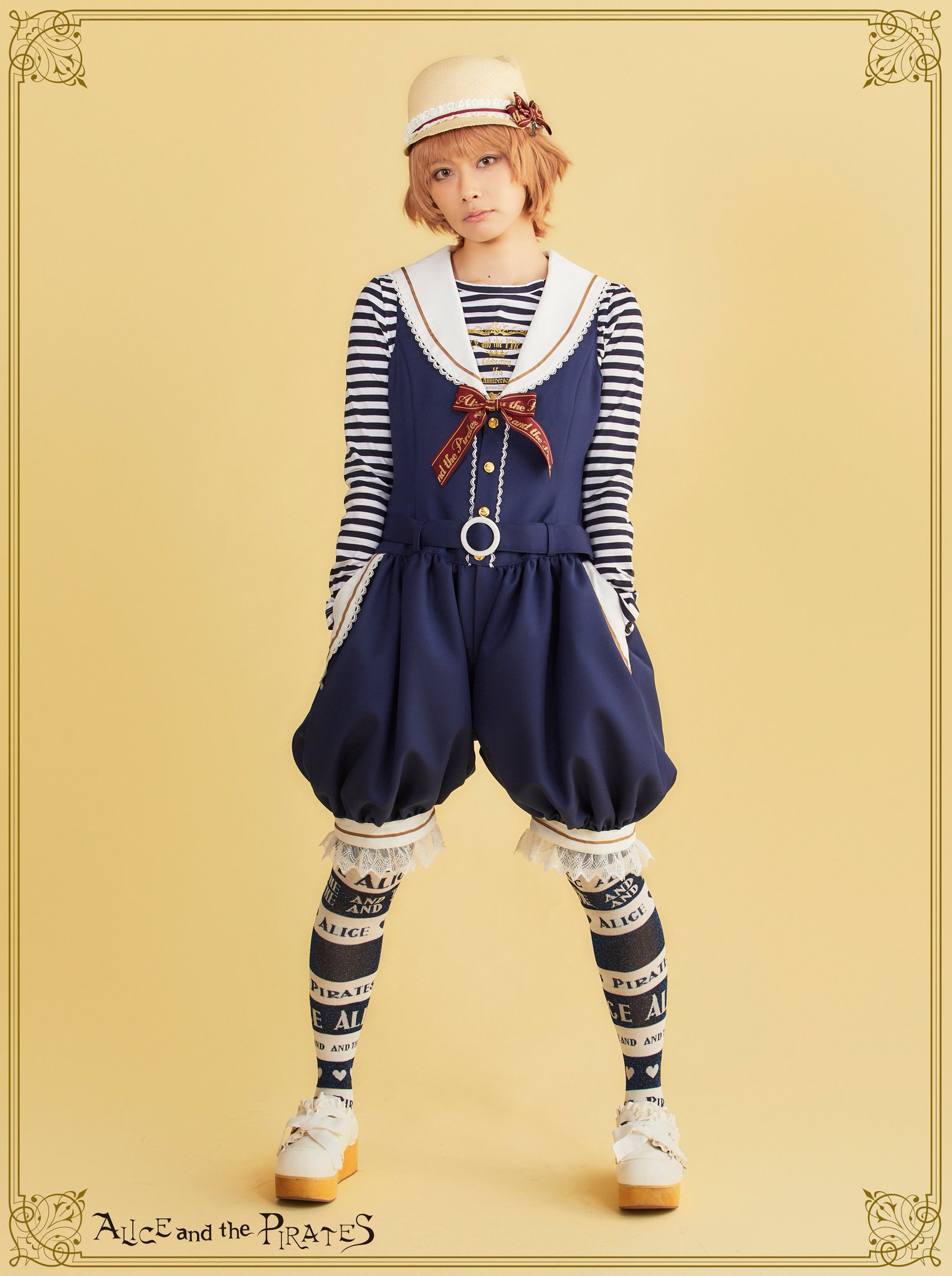 ALICE and THE PIRATES セーラーカラーのサロペット　ネイビー Sailor Collar Bolero by Alice and the Pirates