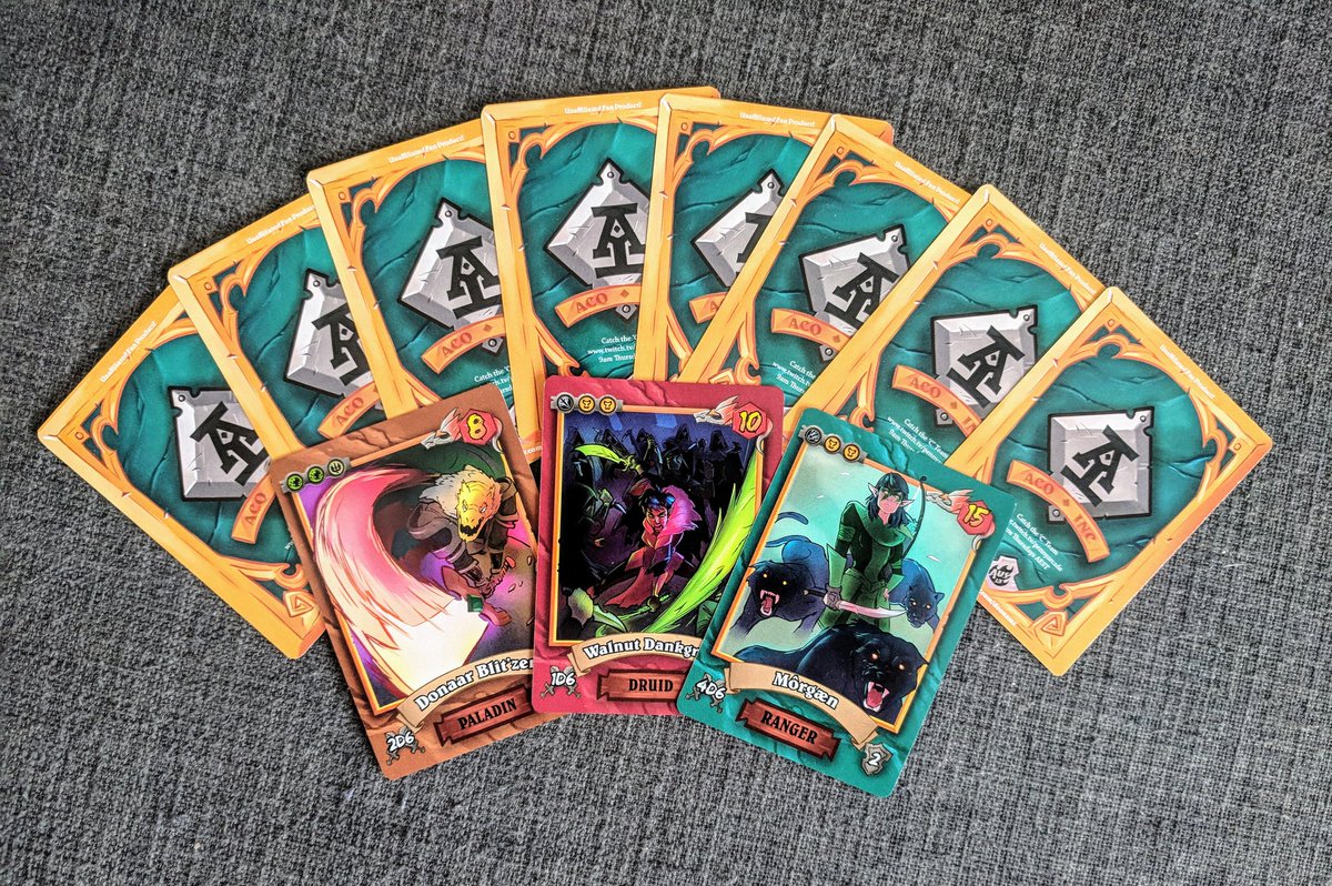 Doonami's tweet photo. ✨1k Giveaway!✨ Listen up #dnd peeps!
I'm giving away 3 sets of #AcqInc and #CTeam trading cards!
I did the art and design on these and they aren't for sale or available any other way!
⭐ RT + Follow to enter!
⭐ Open to new and current followers
⭐ Winners drawn on 27 May! https://t.co/Z95mpx2qyx