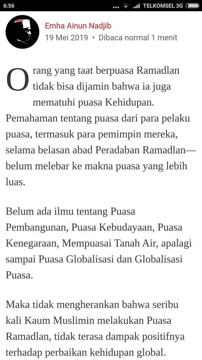 Pantas mayoritas pengguna media sosial tak mampu berpuasa untuk tidak menebar kemadaratan dalam postingannya.