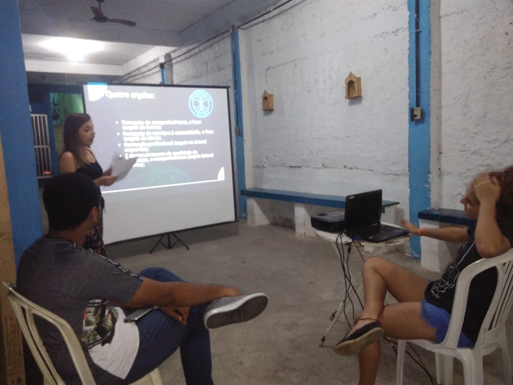 BrazInteract's tweet image. Reunião de hoje, com novos integrantes, com palestra sobre o que é o interact e cargos ☸️💙