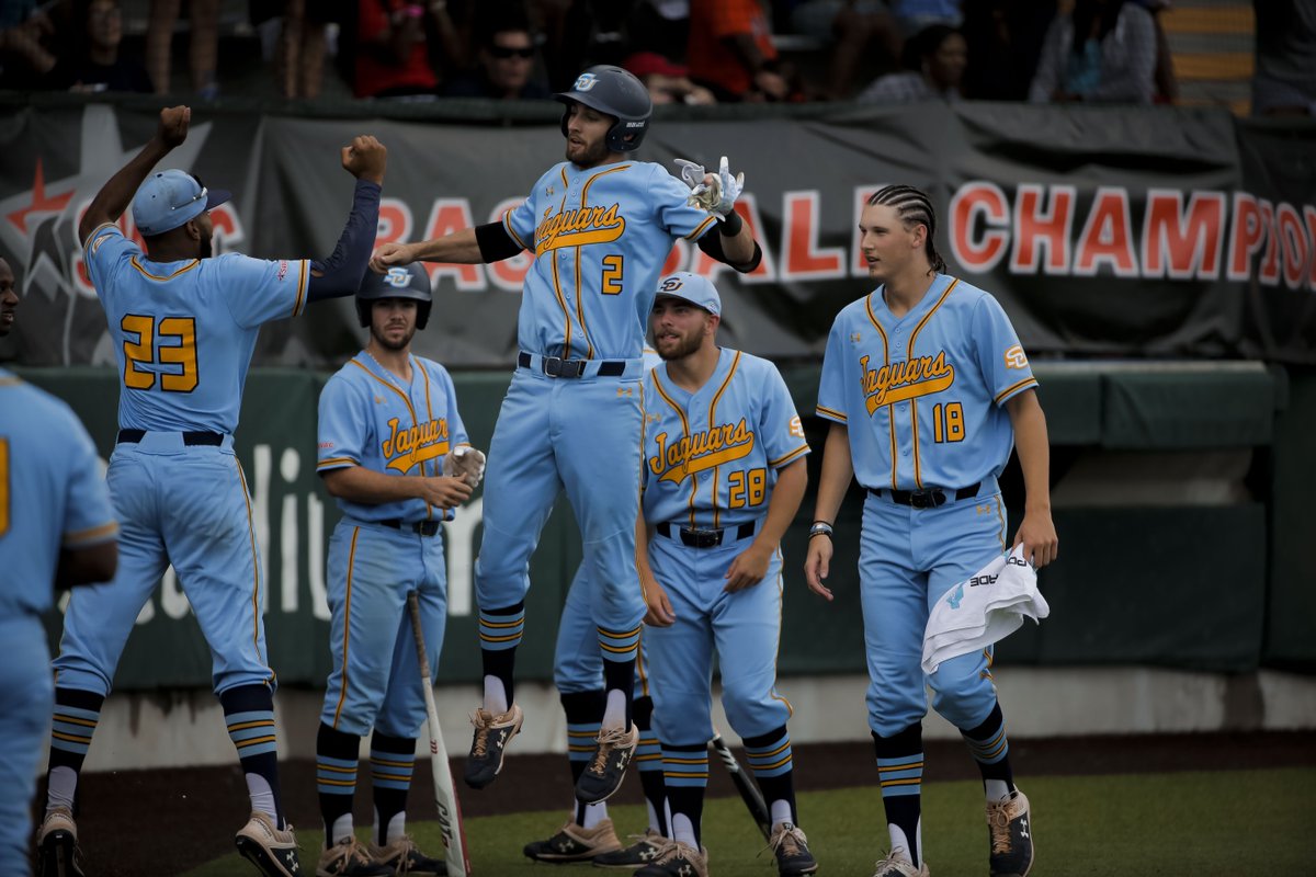 SouthernUsports's tweet photo. Southern University celebrates the spoils of a 'rags to riches' story which culminates in a SWAC Championship and a NCAA Regional Appearance. Tyler LaPorte named tournament MVP and Eli Finney records second win of the postseason. Photos by Derick E. Hingle. https://t.co/4FfxfJ40SB