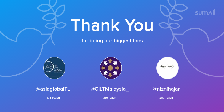 MyPKTLogistics's tweet photo. Our biggest fans this week: asiaglobalTL, CILTMalaysia_, niznihajar. Thank you! via https://t.co/MJ7HQ1JOTJ https://t.co/XlTsuoJcPn
