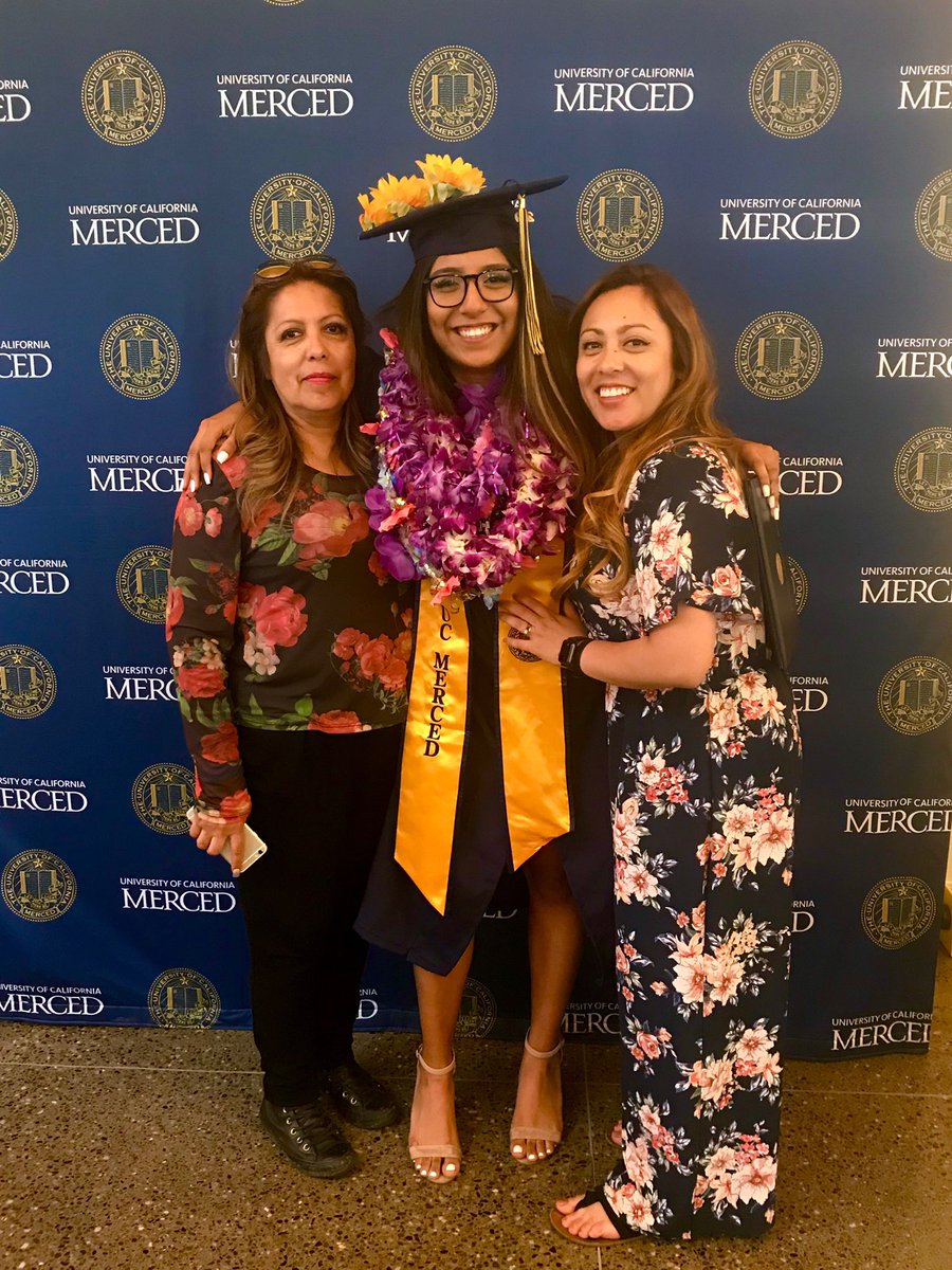RufusBobcat's tweet photo. Human Biology major, Maria Rodela @mariarodela4, walked across the @ucmerced stage, May 18. Next, nursing school! She worked in the Students First Center in 2017 as a fabulous designer. We’re so proud of her! Pictured below with her mom, sister & brother in law #ucmsfc #ucm2019 https://t.co/H8XXVpFpAJ