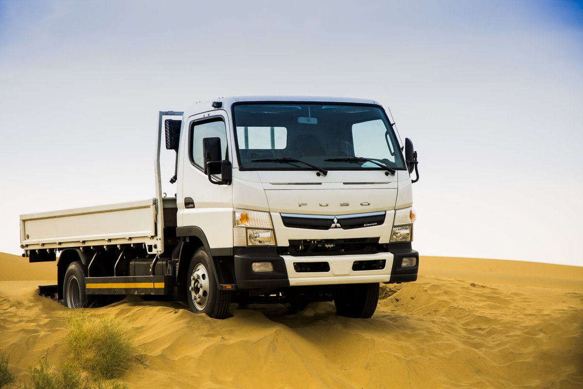 FusoOfficial's tweet photo. Relentless power, reliability in all conditions, our Fuso Canter looking good from head lights to tail lights.

#fuso #fusotrucks #trucks #desertdriving #desert https://t.co/hxxq9wwBrO