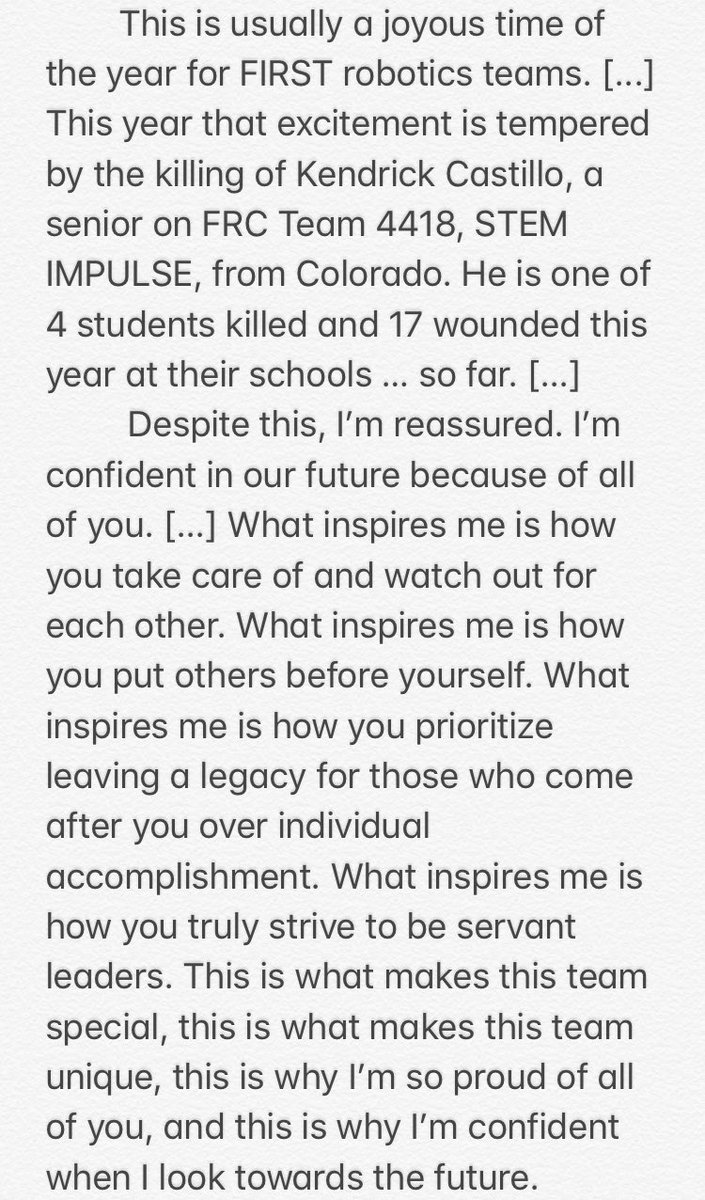 Empowering words of wisdom from our head coach, Mr. Schmit, reflecting on both the passing of Kendrick Castillo and the end of an incredible season. Kendrick, you will never be forgotten, and will always remain a hero in our hearts. ❤️