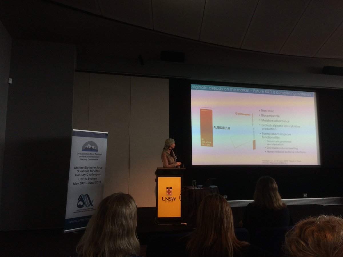 Pia Winberg delivering keynote presentation : ‘21st Century Seaweed: A platform of opportunities in sustainable technologies’ at the Marine Natural Products session #ANZMBS2019 <a href="/ANZMBS/">ANZMBS</a>