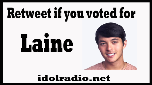 IdolRadioShow's tweet photo. RETWEET if you voted for Laine #americanidol #idolradioshow https://t.co/ajbXkOXJFo