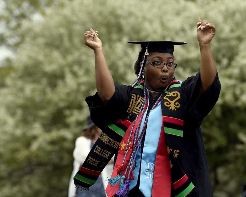 thedayct's tweet photo. .@ConnCollege graduates are urged to embody the spirit of the school's first graduating class 100 years ago. https://t.co/yW2sIthKK6 https://t.co/uqZMbv1cKh