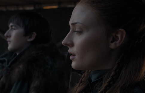 ThatAnjaliGupta's tweet photo. When Tyrion named BRAN the most worthy leader, I swear Sansa and Arya's expressions were the face of every woman who's ever experienced a man who sat around and did nothing getting all the credit for their hard work. #GameOfThronesFinale https://t.co/My2rBPNMBC