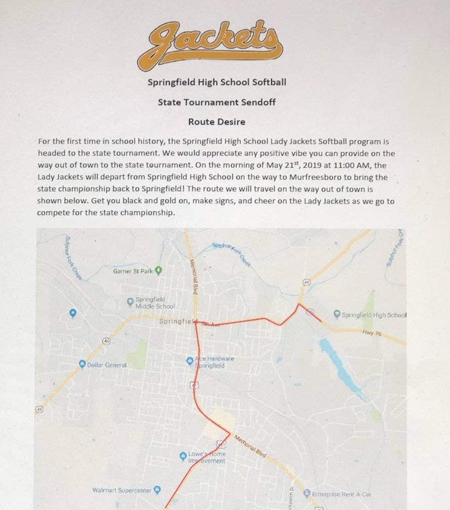 dustinw45's tweet photo. Information regarding the girls leaving town on Tuesday. Everybody join in and wish the girls good luck on the next step to bring the championship home! https://t.co/zXtSGhgt6i