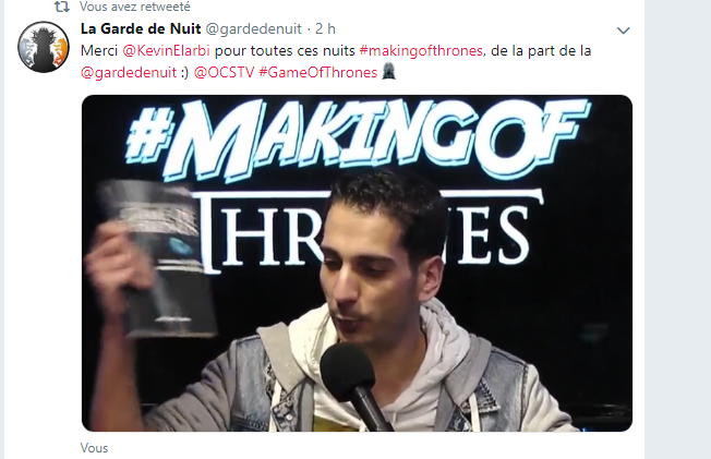 KevinElarbi's tweet photo. Et ainsi se termine ma garde - Merci à @historiamag - @philomag - @VBattaggion -  @Virginie_Girod -  @AudreyPulvar - @CapPopcorn - @ThomasGoldberg2 - @TerryLTAM - #BenoitMichel - @tancora - #AnaïsDelva - @AlexandreLETREN et @gardedenuit #MakingOfThrones #OCSGoT @vlmedia_ https://t.co/mXLasbrUiQ
