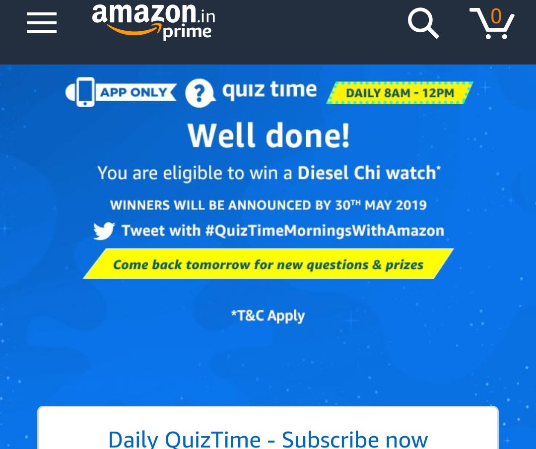 dharmareddyn's tweet image. #QuizTimeMorningsWithAmazon