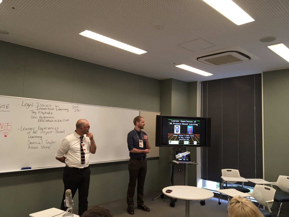 ATM:  Adam and Sam talking about AR in Project-based learning @ #PanSIG2019 #PBL #MAVR