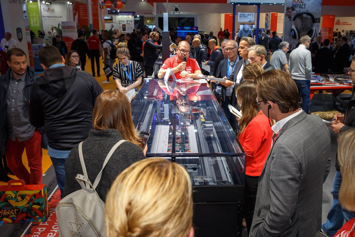 CanonCNA's tweet image. #FESPA2019 has come to a end. It has been a great ride here at the Canon stand. Great interest in our #CanonUVgel Colorado systems and our Océ Arizona printers. Here's an impression.