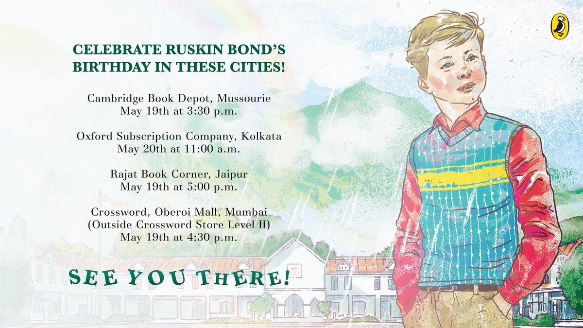 Can’t make it to Mussoorie for <a href="/RealRuskinBond/">Ruskin Bond</a>’s birthday? We’ve got you covered! #ComingRoundTheMountain