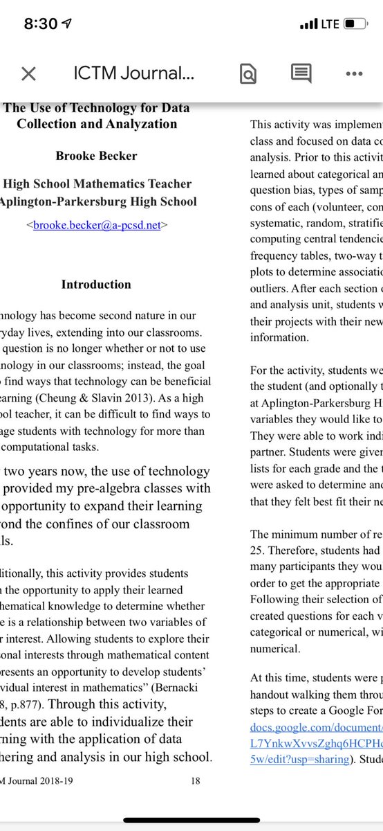 dr_krejci_math's tweet image. What an awesome surprise! Got an email today with my article in the Iowa Council of Teachers of Mathematics journal! So cool to see my students and their projects in the pictures! #aphs #ictm