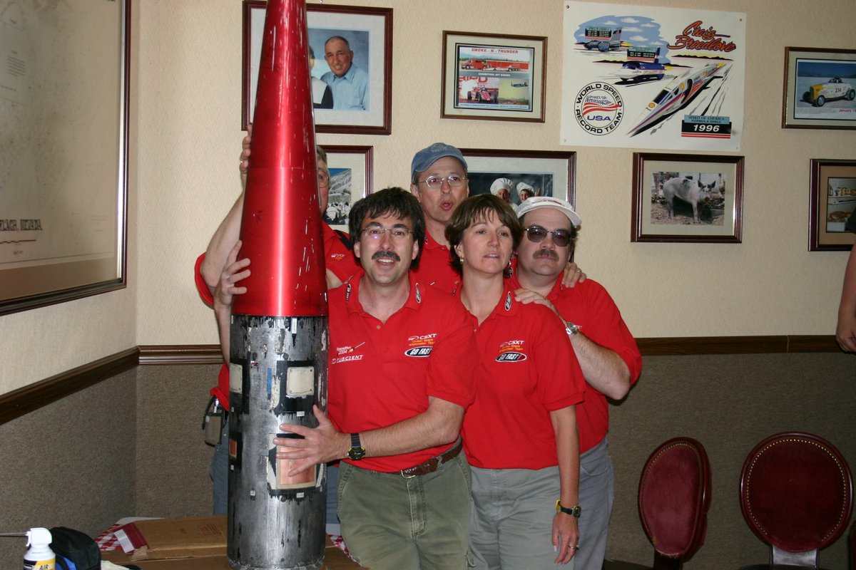 ikluft's tweet photo. Long-needed celebration back at Bruno's (only restaurant in town) in Gerlach. Eric Knight @i_eric and his Avionics Team finally got to see their now-space-flown hardware. They downloaded the data from the flight computer. Others retrieved memorabilia from the nose cone. #NewSpace https://t.co/AGuDO1PvHG