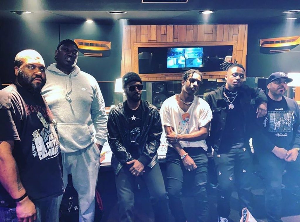 DailyRapFacts's tweet photo. A$AP Rocky, Metro Boomin, Juicy J &amp; Project Pat in the studio last night 👀

Juicy J has confirmed A$AP Rocky album is on the way and it's "full of hits" https://t.co/Xd9jPVzz0a
