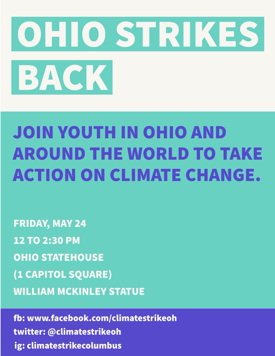 RallyClimate's tweet image. Join @SOYAOrg and @climatestrikeOH for rally on the steps of the Statehouse! 
#YouthClimateStrike