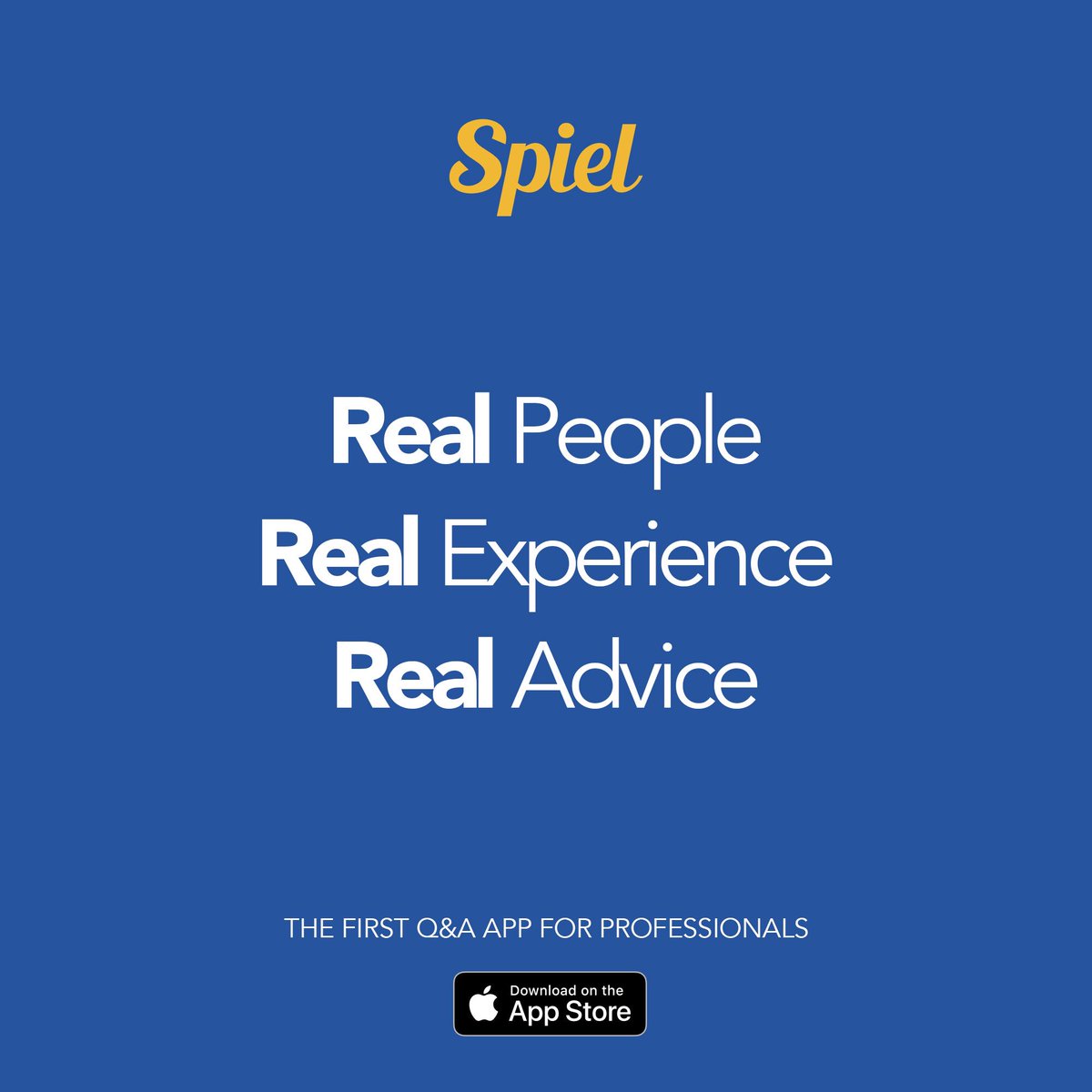 spielapp's tweet photo. Ask a professional, listen to a professional. Spiel is about answers to the hard questions. https://t.co/u8H67XjvgO