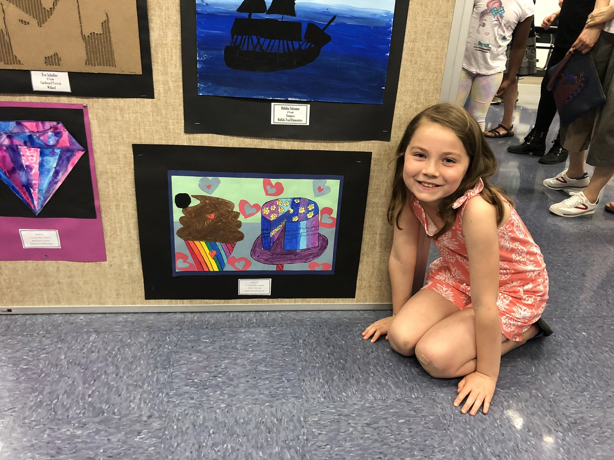ART_MrsPaden's tweet photo. Cluster Art Show at John Champe HS. Check out our Gators’ art! @GoshenPostES @LeesMossRoz5 @MrsCGPE https://t.co/VPy8MRETs6