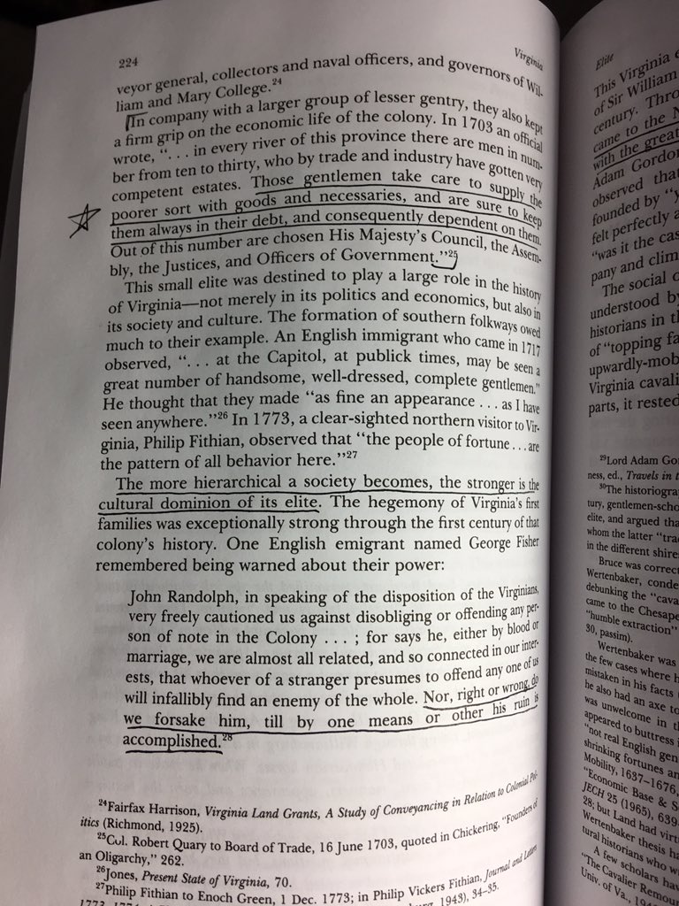 just gonna spend Friday night reading Albion’s seed to learn more fun ~cavalierfacts~ like how their royalist gentry is literally all one big interrelated family and coordinates retribution and uses debt to control the poor