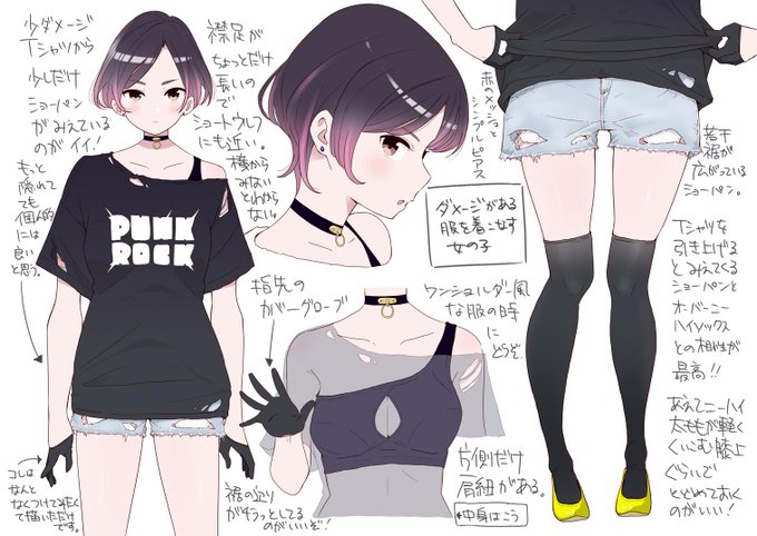 ダメージがある服を着こなし女の子 