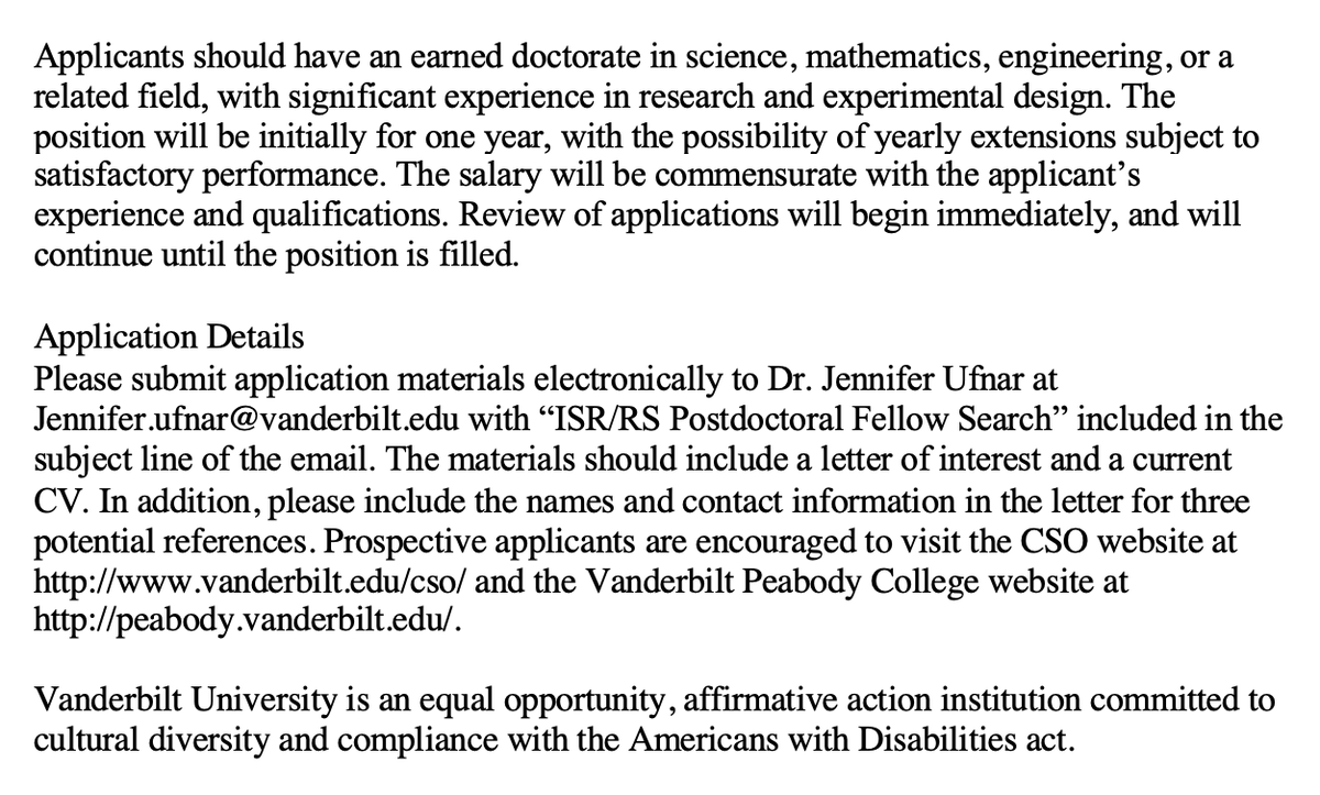 VanderbiltCSEO's tweet photo. We have 2 open postdoc positions for our Interdisciplinary Science &amp; Research (ISR) and Resident Scientist programs, working with Metro Nashville Public Schools. Please RT! #scicomm #STEMoutreach https://t.co/CT8oij7L7C