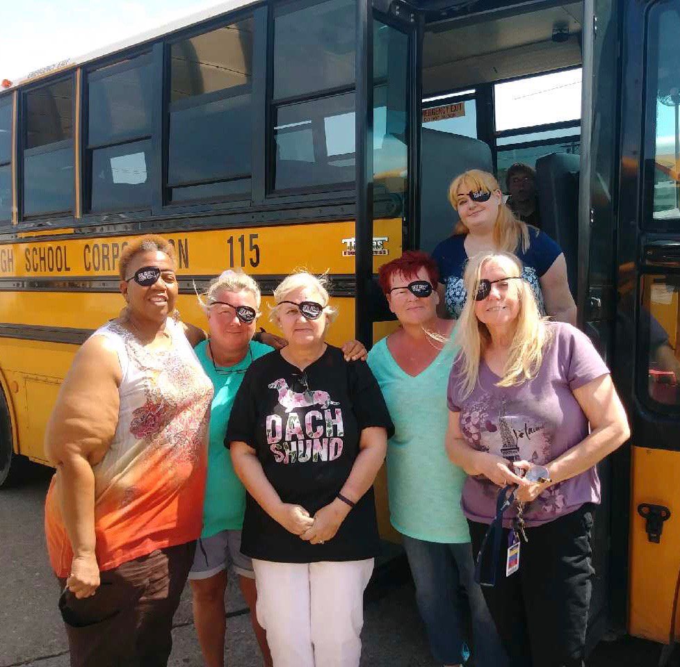 SwitchingGranny's tweet photo. Aww  @EVSC_Foundation Bus Transportation Friends supporting #EyePatchDay for #OcularMelanoma Awareness &amp; #SeeACure  Thank you friends https://t.co/NUnBmcVzQ8