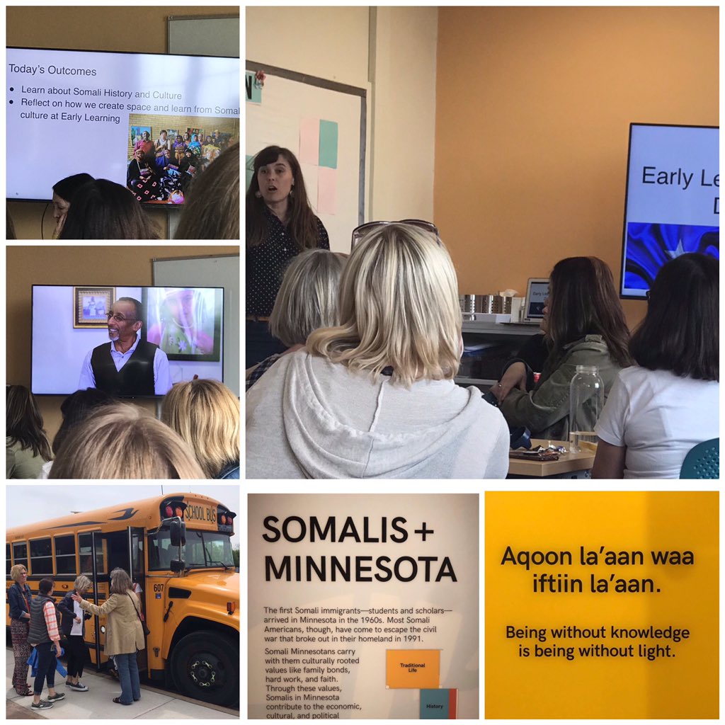 principalbailey's tweet photo. Amazing working taking place in learning about the Somali culture at SLP ECFE! Great experience-food, introductory video, and field trip to the Somali Museum of MN!! Thanks for sharing the delicious food with me! #newlearning #superpd https://t.co/Z9JYNuqf3w