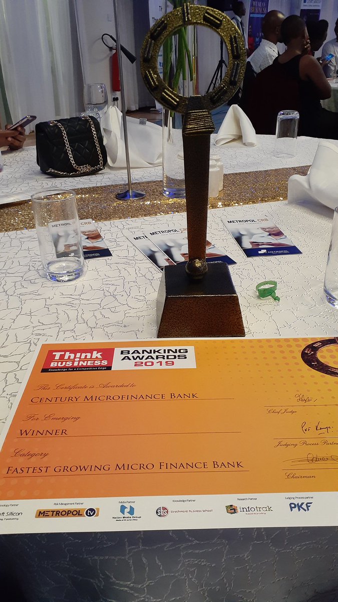 HarunMugendi's tweet photo. Winner the fastest growing Microfinance bank @ThinkBizAfrica @Centurymfb
#BankingAwardsKe2019
#thepowertogrow https://t.co/RFemwuBn69