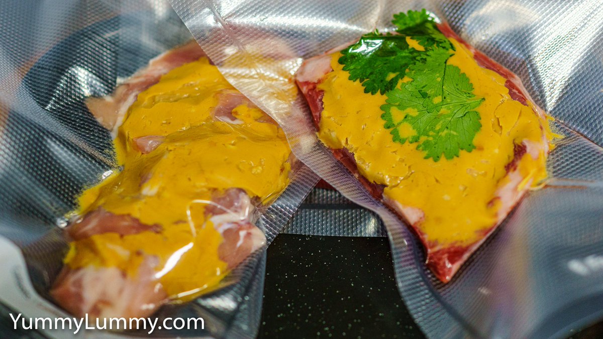 Yummy_Lummy's tweet photo. Who wants to guess what I'm making for tea tonight?
The photos show peanut paste on scotch fillet steak and chicken thigh.
#yummylummy #foodphotography #sousvide #peanutpaste #peanutbutter https://t.co/chC3mDBpiZ