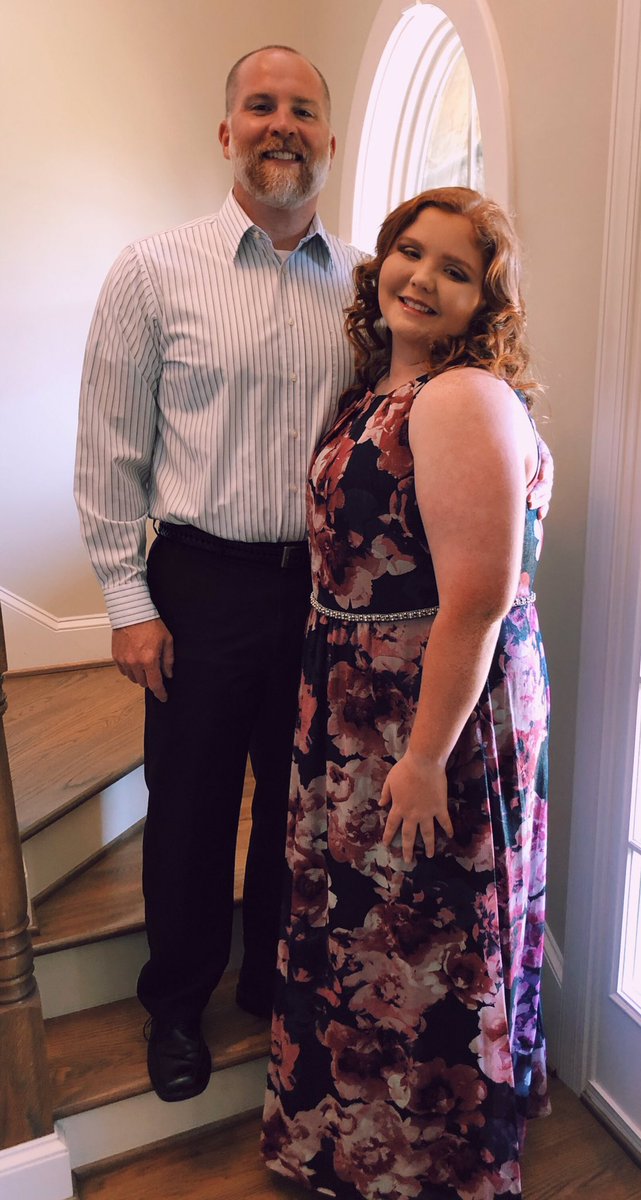 ScottMunsie's tweet photo. I had the best date tonight at the 8th grade @WMSWolfpack formal.  Having Miss @mgmunsie with me my first two years as a Principal has been a true blessing.  She keeps me going on the bad days &amp; celebrates with me on the good days!  #ProudFather #NextStepHighSchool #DaddysGirl https://t.co/F8NGAkYjfx