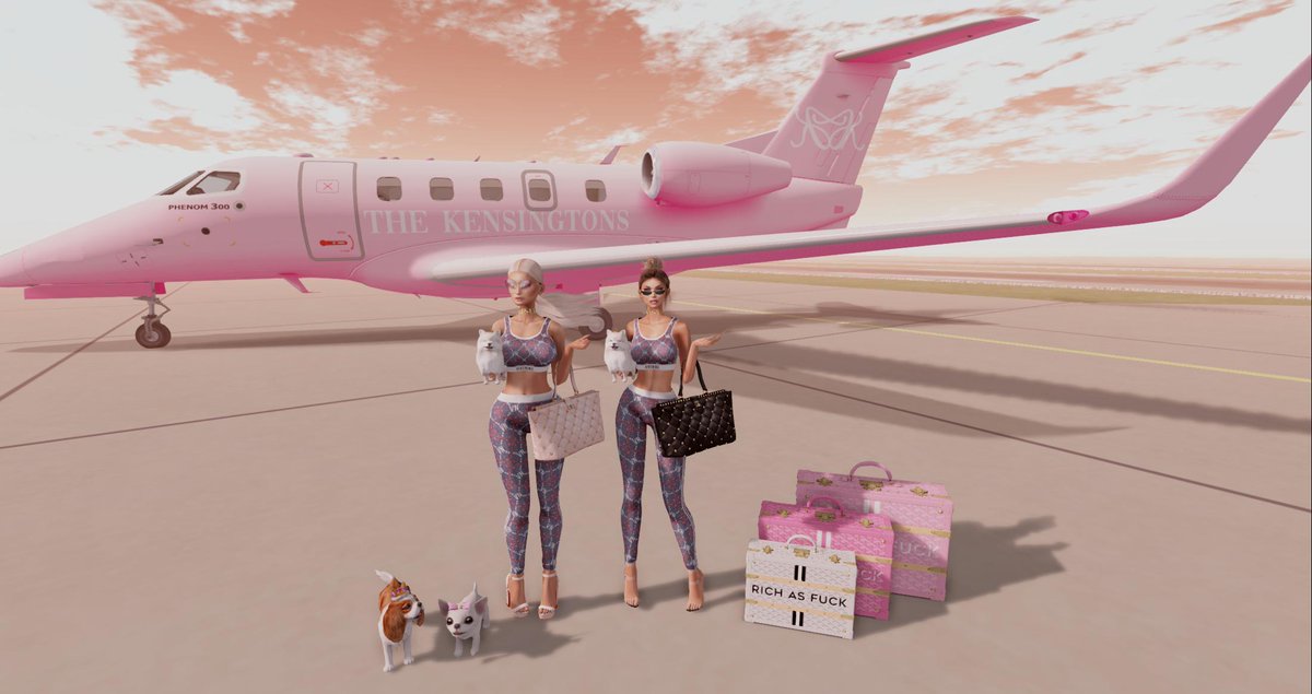 OfficialKrysK's tweet photo. After the Paparazzi tried us, we're finally ready to fly! See you at @VAWWRESTLING poor uglies! @KordiKensington #Sisters #AboveYou #RicherThanYou #PrettierThanYouToo #WeOnlyFlyPrivate #TheKensingtons #CleansingTheWorld #OneUglyataTime #Dogs #BeatriceandEugenie #Petra #George https://t.co/LIypQhl1R6