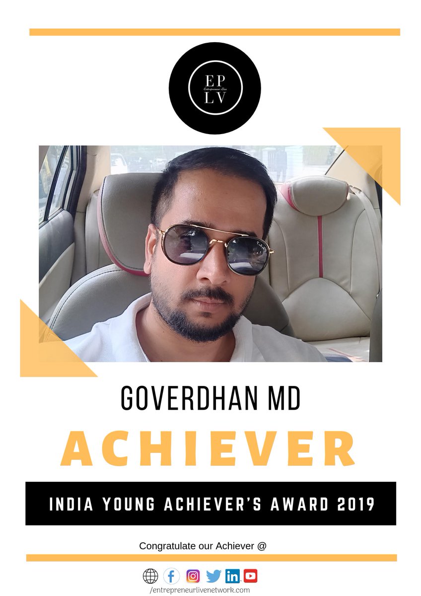 EntrepreneurL10's tweet photo. Congratulations !! India Young Achievers Award 2019 proudly present to Goverdhan M D,Bengaluru Entrepreneur Hobnob, that is transforming restaurants and cafes in the city into a network of productive coworking spaces.He Raised $1 Million+ Seed #Funding from #Century Real Estate https://t.co/jNWZr4pCJq