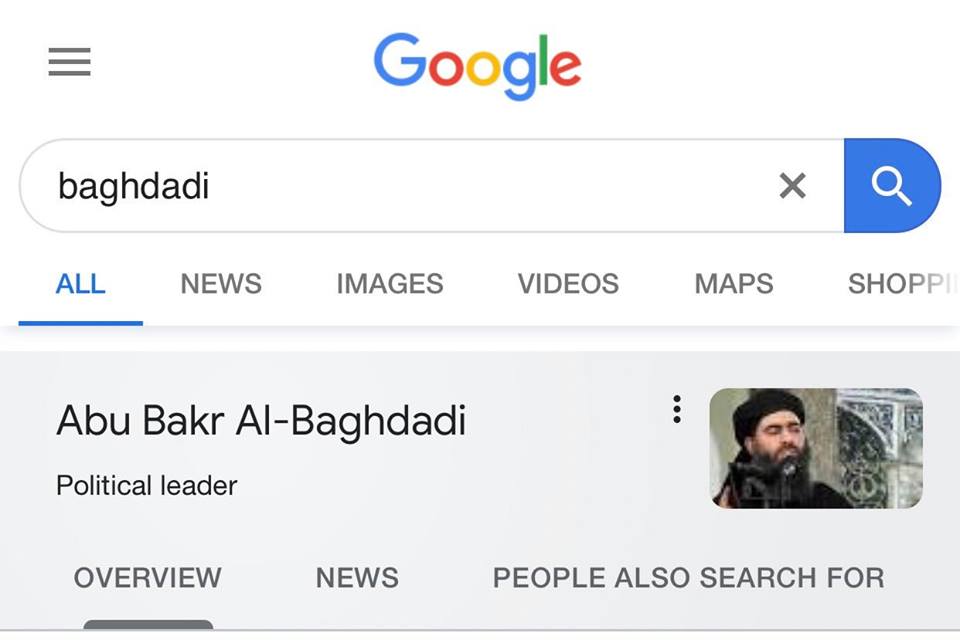 prashantp1122's tweet image. Google recognizing Abu Bakr Al-Baghdadi as a political leader, not a terrorist.

In India Congress and its lutyens gang recognizing Nathuram Godse as a Hindu terrorist.😎 😍
@thakur_deekshaa @sameerasame @Payal_Rohatgi