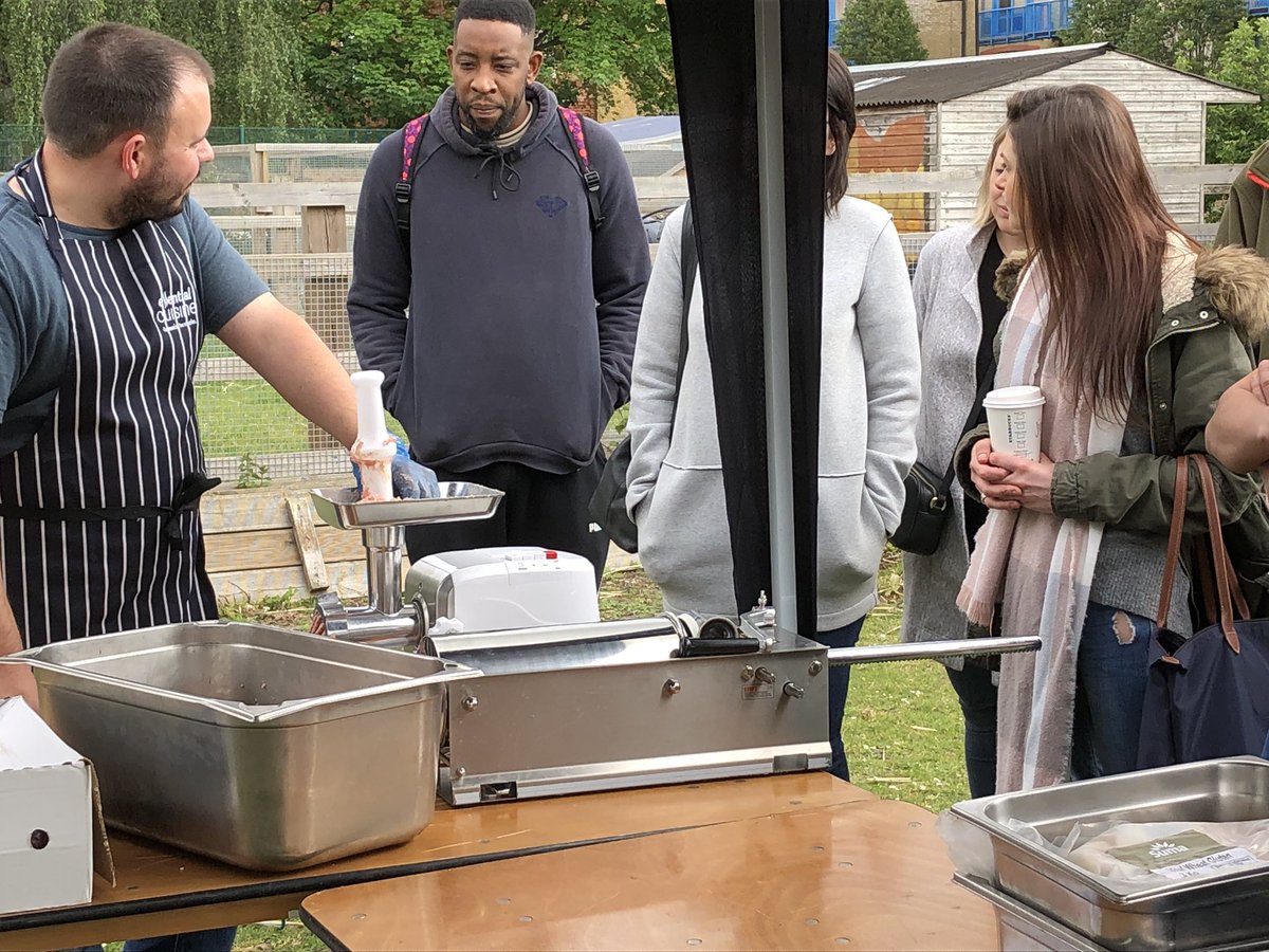 julesymacca's tweet photo. Our in-house exec chef team have some fantastic skillsets and are really keen to pass over their wealth of knowledge... @chandco @surreydocksfarm @steveoram20011 @JimWealands @dmsmcgregor @sarahpetersen15 #chefsacademy #foraging #allthingspork #handmadebangers #sarahlovescheese https://t.co/WMpszulDS2