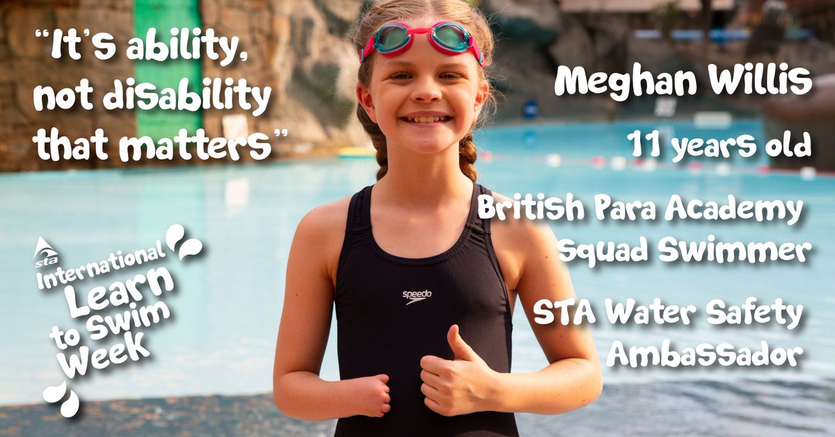 CP_Sport's tweet photo. A great message - "It's ability, not disability that matters". Swimming is a fantastic sport for all: https://t.co/I0bvKaMfvA
#Swimming
#LearnToSwimWeek
#LoveWaterSafety https://t.co/l5W1iTt4Vj