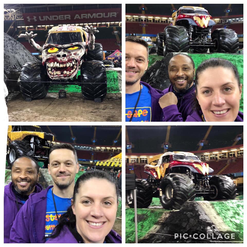 StaySafeCardiff's tweet image. We have a team inside the @principalitysta today supporting staff at the @MonsterJam event!

If you see them...show them your best monster impressions! 🐉🐲

#StaySafeCardiff 💜