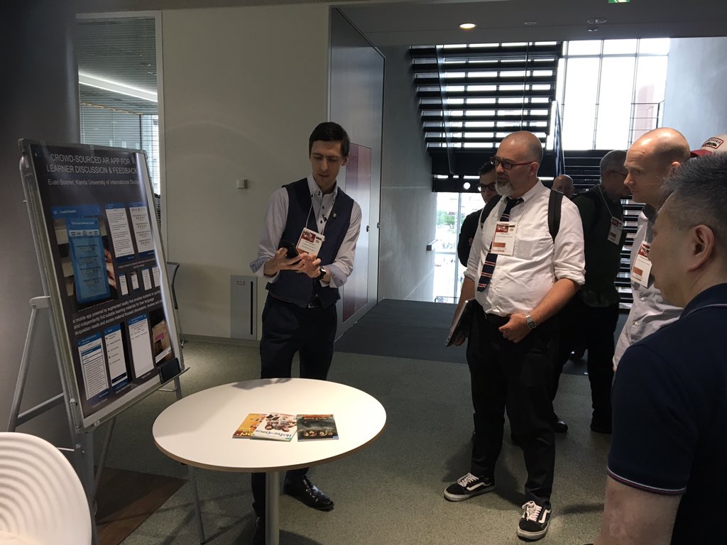 ATM: Euan demonstrating his #AR app for crowdsourcing reviews on graded readers #PanSIG2019 #MAVR