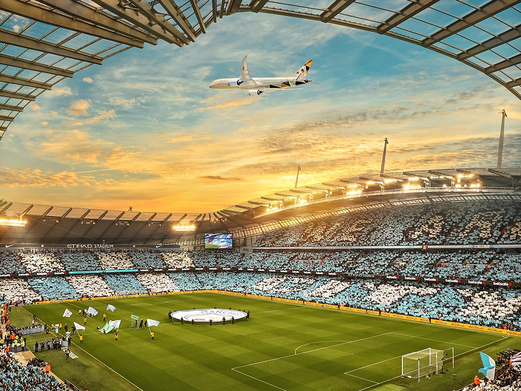 It doesn't matter if it's at Wembley or at Etihad Stadium; at home on the  ground or 40,000 feet in the sky. We'll always be there to cheer you on.  Good luck @, image size:1024x768