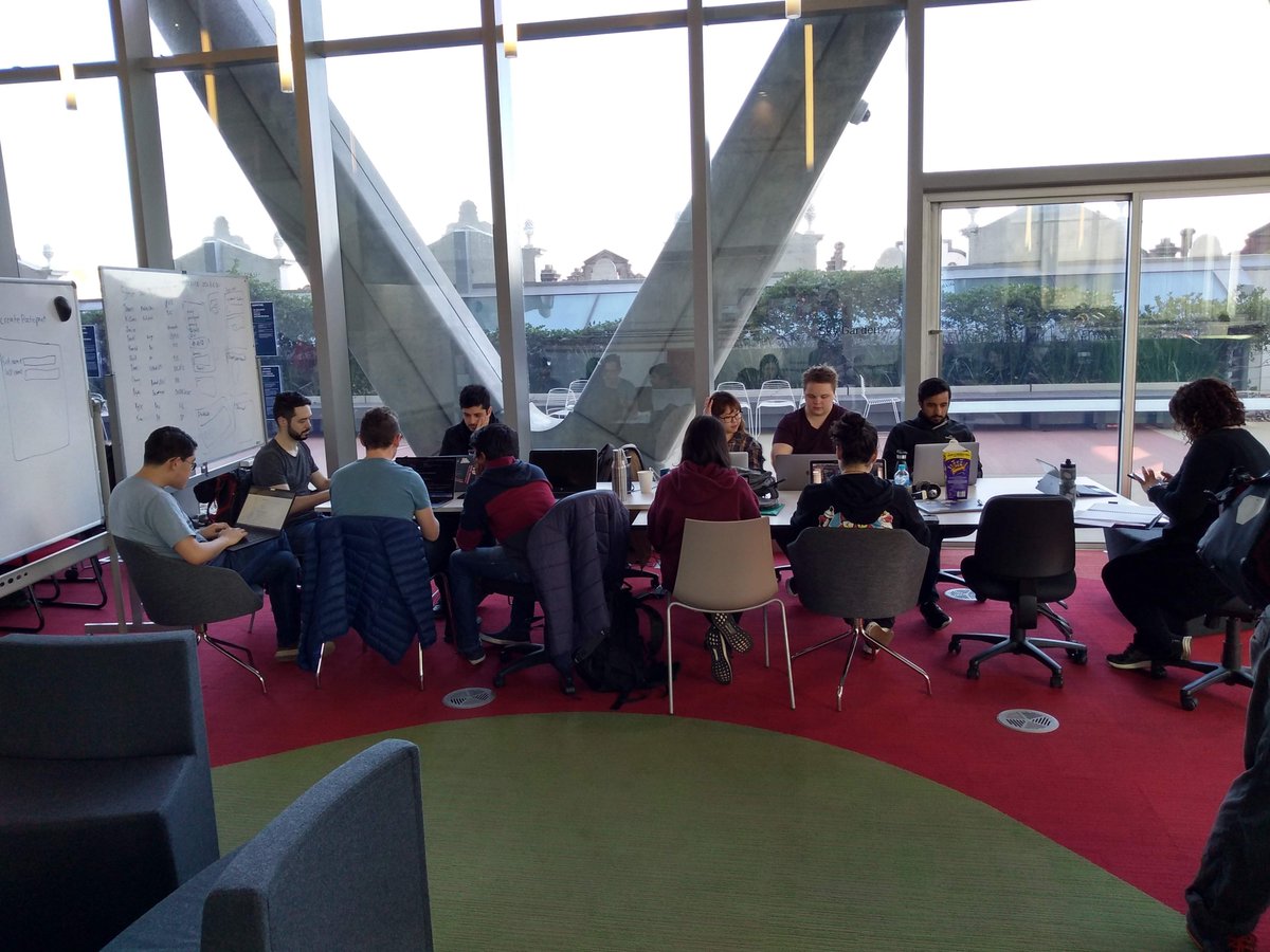 5. Onemda - two-time RHoK repeat offenders - now seriously down to business with Mongo, Express Node API and a React front end. Scarily focused and I'm loathe to interrupt!