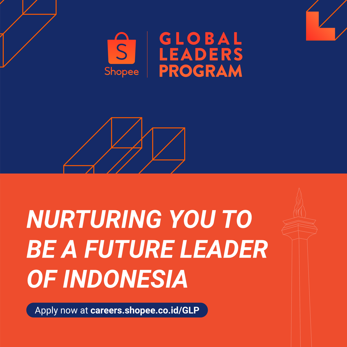 KampusUpdate's tweet photo. Want to deepen your exposure in Southeast Asia's leading eCommerce business?
Join @Shopee_IDโs GLP and get the chance to make a real impact for millions of people.
Send you resume through https://t.co/4ELCIbtk6d now! #GlobalLeadersProgram https://t.co/bjDPpNHQ7U