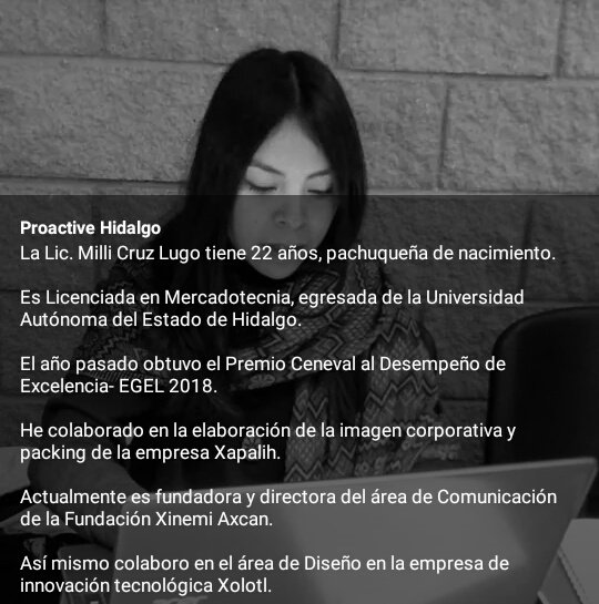 ProactiveHgo's tweet photo. Somos jóvenes que queremos hacer las cosas distintas, acabando con esas viejas prácticas políticas. #ProactiveHidalgo es un espacio donde jóvenes no caben en partidos políticos que no nos representan y viven una crisis de credibilidad. #AlzaLaVoz https://t.co/CCUYfiUUHg