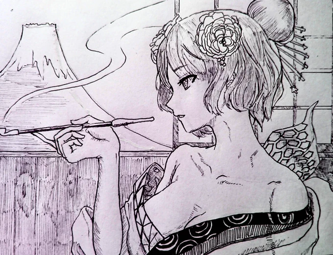 #私の絵柄が好みって人にフォローされたい 
牛若丸が好きなアナログ描きです
誰かオススメのペンとか教えて欲しいかもです。 