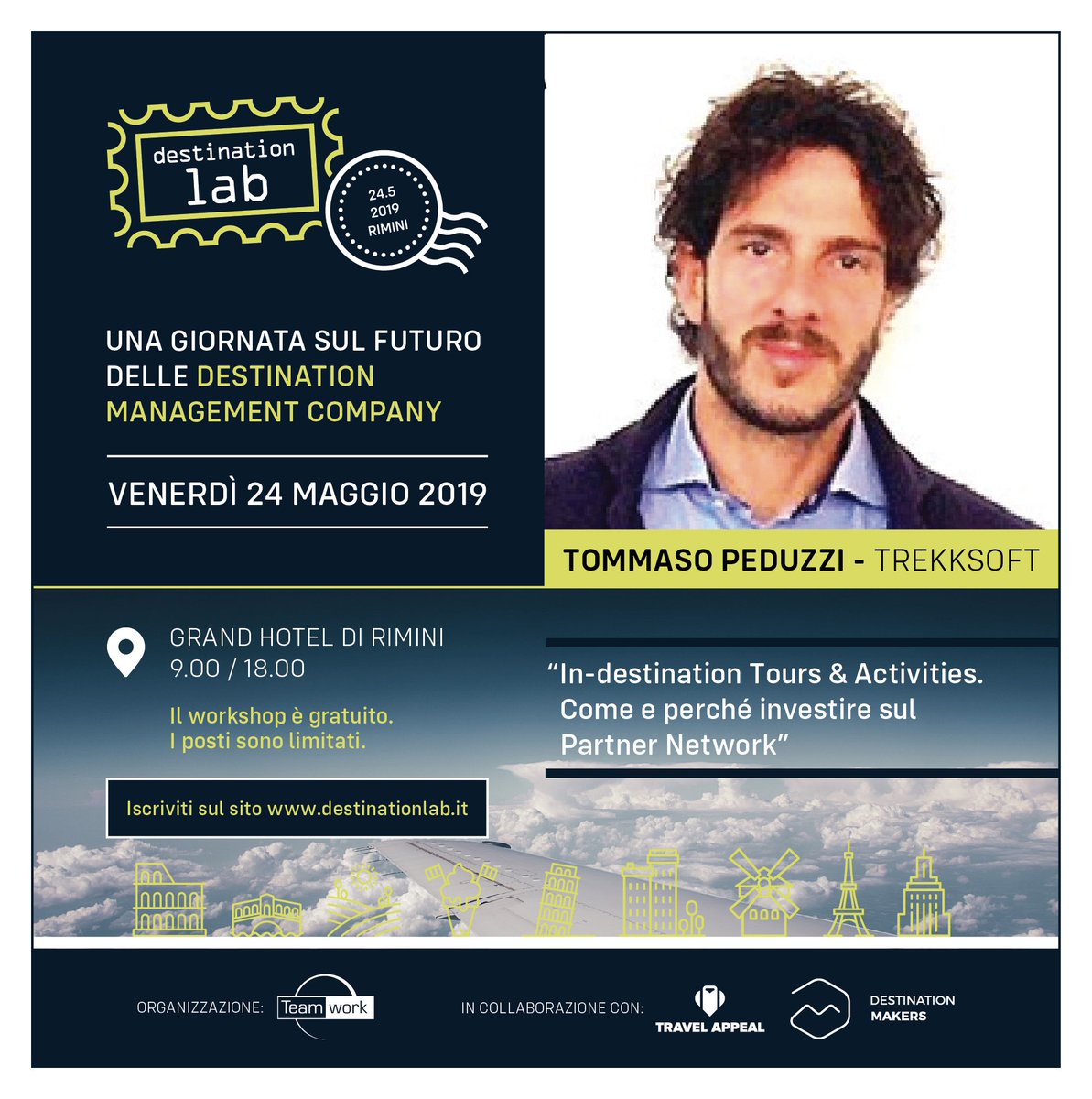 Il 24 maggio Tommaso Peduzzi - TrekkSoft - vi guiderà attraverso i trend, case studies e strategie a lungo termine per lavorare con le DMO. Appuntamento alle 15.30 al Destination Lab di Rimini. Non mancare! hubs.ly/H0hTRr-0